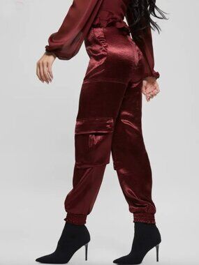 NWT GUESS Soundwave Satin Cargo Pants